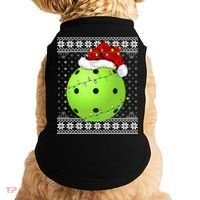 Pickleball Ugly Sweater Santa Lighting Pickleball Christmas Gift Doggie Tank thumb 0