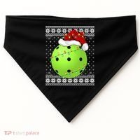 Pickleball Ugly Sweater Santa Lighting Pickleball Christmas Gift USA-Made Doggie Bandana thumb 0