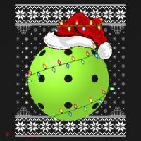 Pickleball Ugly Sweater Santa Lighting Pickleball Christmas Gift Backpack thumb 2
