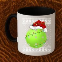 Pickleball Ugly Sweater Santa Lighting Pickleball Christmas Gift Coffee Mug thumb 2