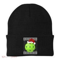 Pickleball Ugly Sweater Santa Lighting Pickleball Christmas Gift Beanie thumb 0