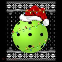 Pickleball Ugly Sweater Santa Lighting Pickleball Christmas Gift Women's Hoodie thumb 2