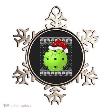 Pickleball Ugly Sweater Santa Lighting Pickleball Christmas Gift Ornament