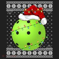 Pickleball Ugly Sweater Santa Lighting Pickleball Christmas Gift Hat thumb 2