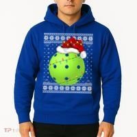 Pickleball Ugly Sweater Santa Lighting Pickleball Christmas Gift Hoodie thumb 2