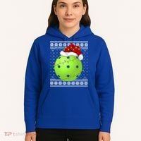 Pickleball Ugly Sweater Santa Lighting Pickleball Christmas Gift Hoodie thumb 5