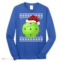 Pickleball Ugly Sweater Santa Lighting Pickleball Christmas Gift Long Sleeve Shirt thumb 0