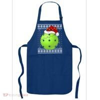 Pickleball Ugly Sweater Santa Lighting Pickleball Christmas Gift Apron thumb 0