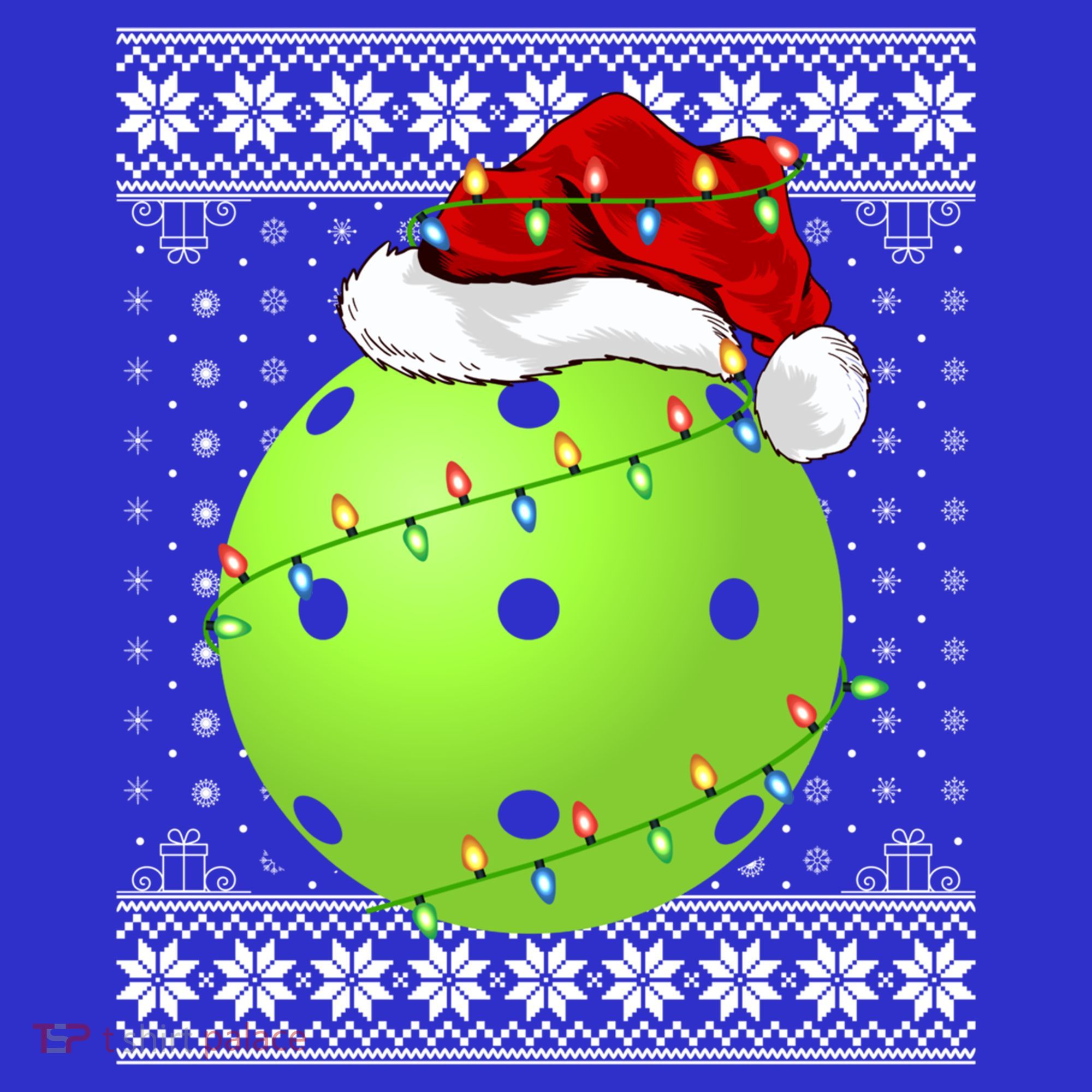 Pickleball Ugly Sweater Santa Lighting Pickleball Christmas Gift Sweatshirt
