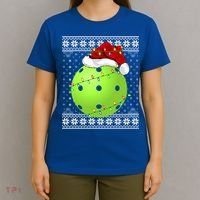 Pickleball Ugly Sweater Santa Lighting Pickleball Christmas Gift T-Shirt thumb 4