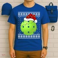 Pickleball Ugly Sweater Santa Lighting Pickleball Christmas Gift T-Shirt thumb 6
