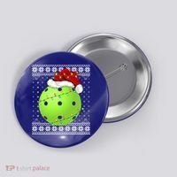 Pickleball Ugly Sweater Santa Lighting Pickleball Christmas Gift Button thumb 0