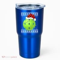 Pickleball Ugly Sweater Santa Lighting Pickleball Christmas Gift Tumbler thumb 0