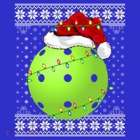 Pickleball Ugly Sweater Santa Lighting Pickleball Christmas Gift Mousepad thumb 1