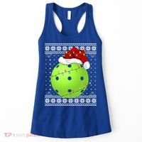 Pickleball Ugly Sweater Santa Lighting Pickleball Christmas Gift Women's Tank Top thumb 0