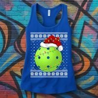 Pickleball Ugly Sweater Santa Lighting Pickleball Christmas Gift Women's Tank Top thumb 3