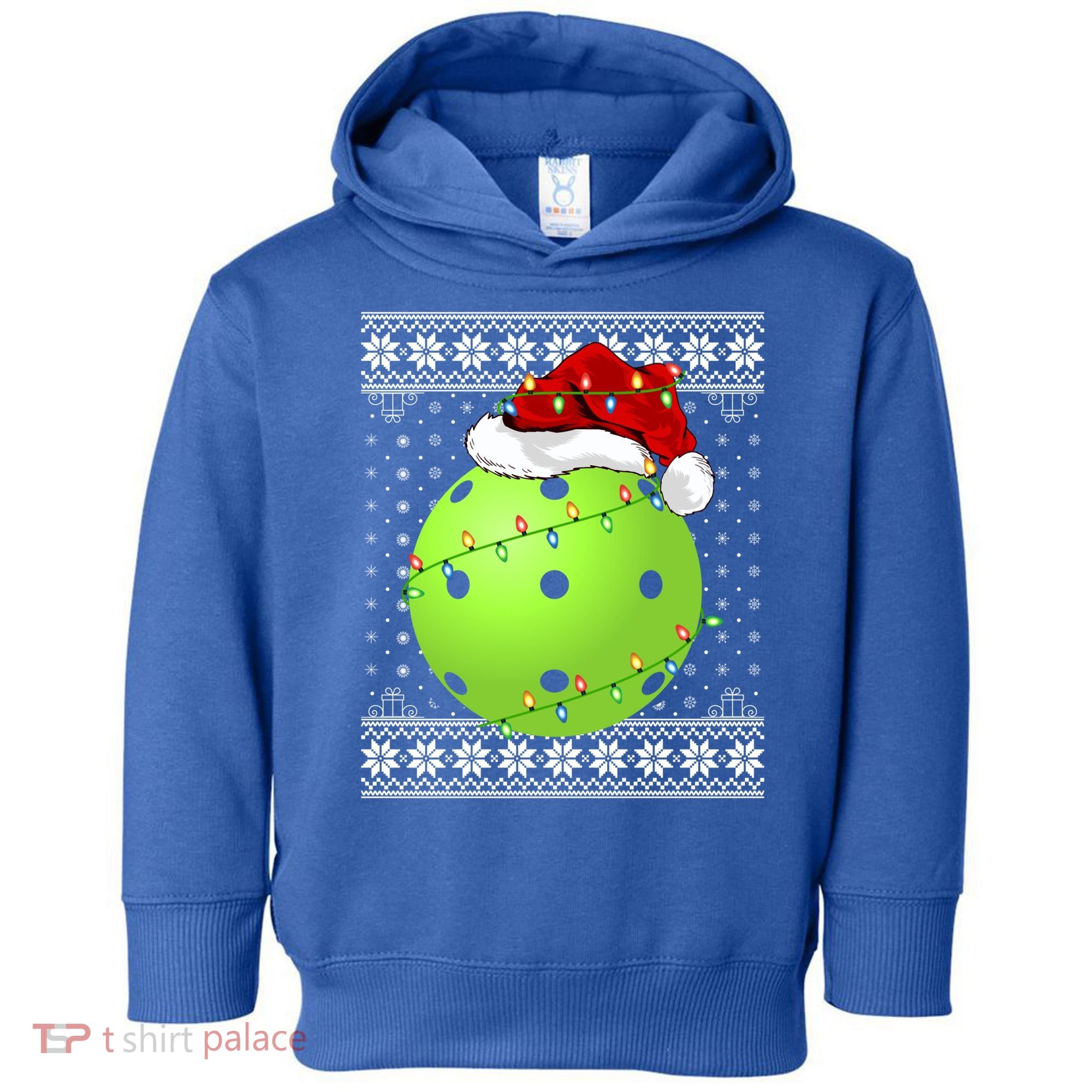 Pickleball Ugly Sweater Santa Lighting Pickleball Christmas Gift Toddler Hoodie