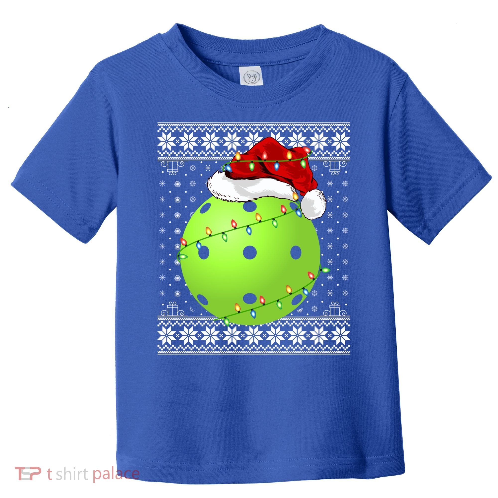 Pickleball Ugly Sweater Santa Lighting Pickleball Christmas Gift Toddler T-Shirt