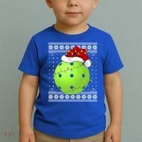 Pickleball Ugly Sweater Santa Lighting Pickleball Christmas Gift Toddler T-Shirt thumb 2