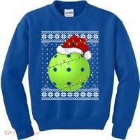 Pickleball Ugly Sweater Santa Lighting Pickleball Christmas Gift Kids Sweatshirt thumb 0