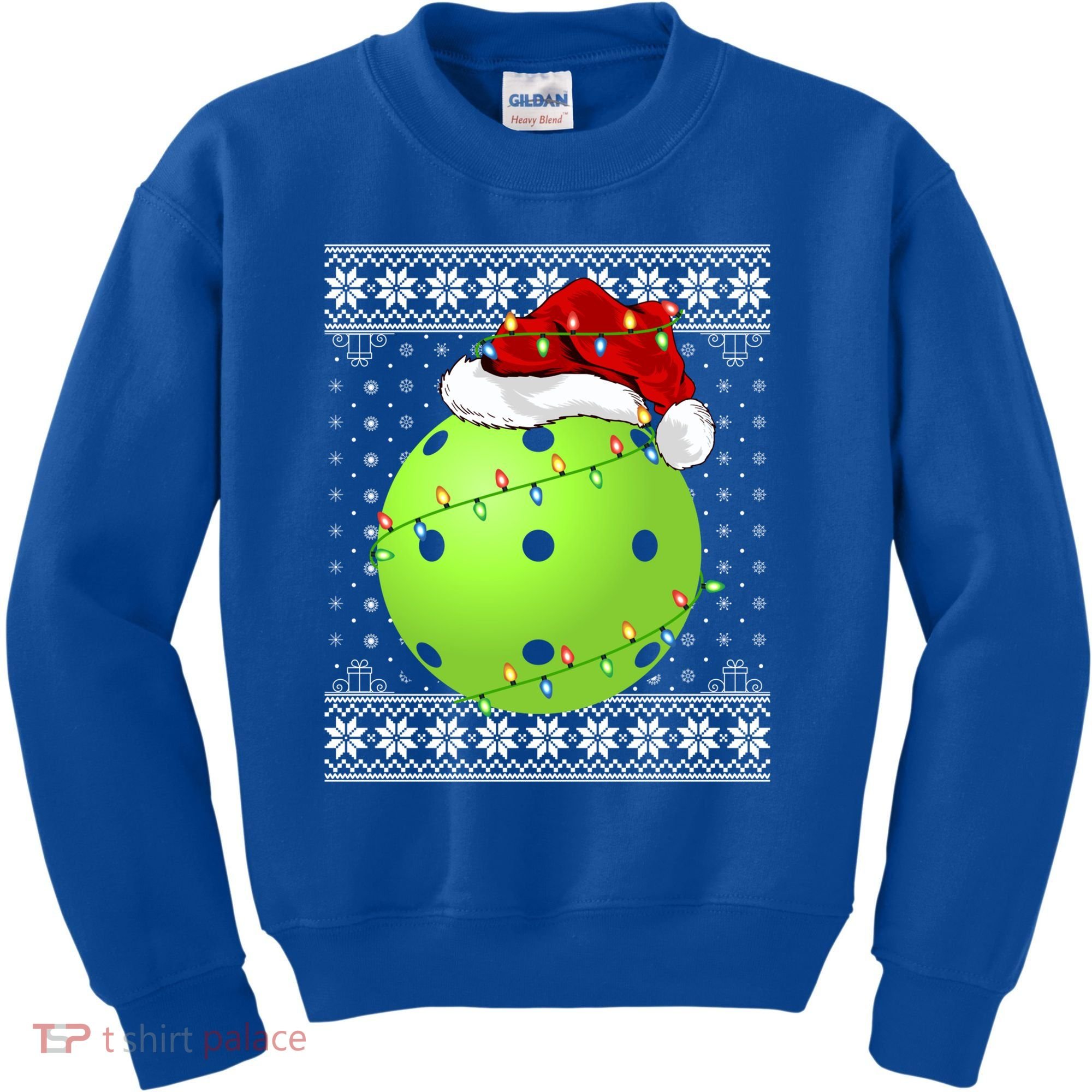 Pickleball Ugly Sweater Santa Lighting Pickleball Christmas Gift Kids Sweatshirt