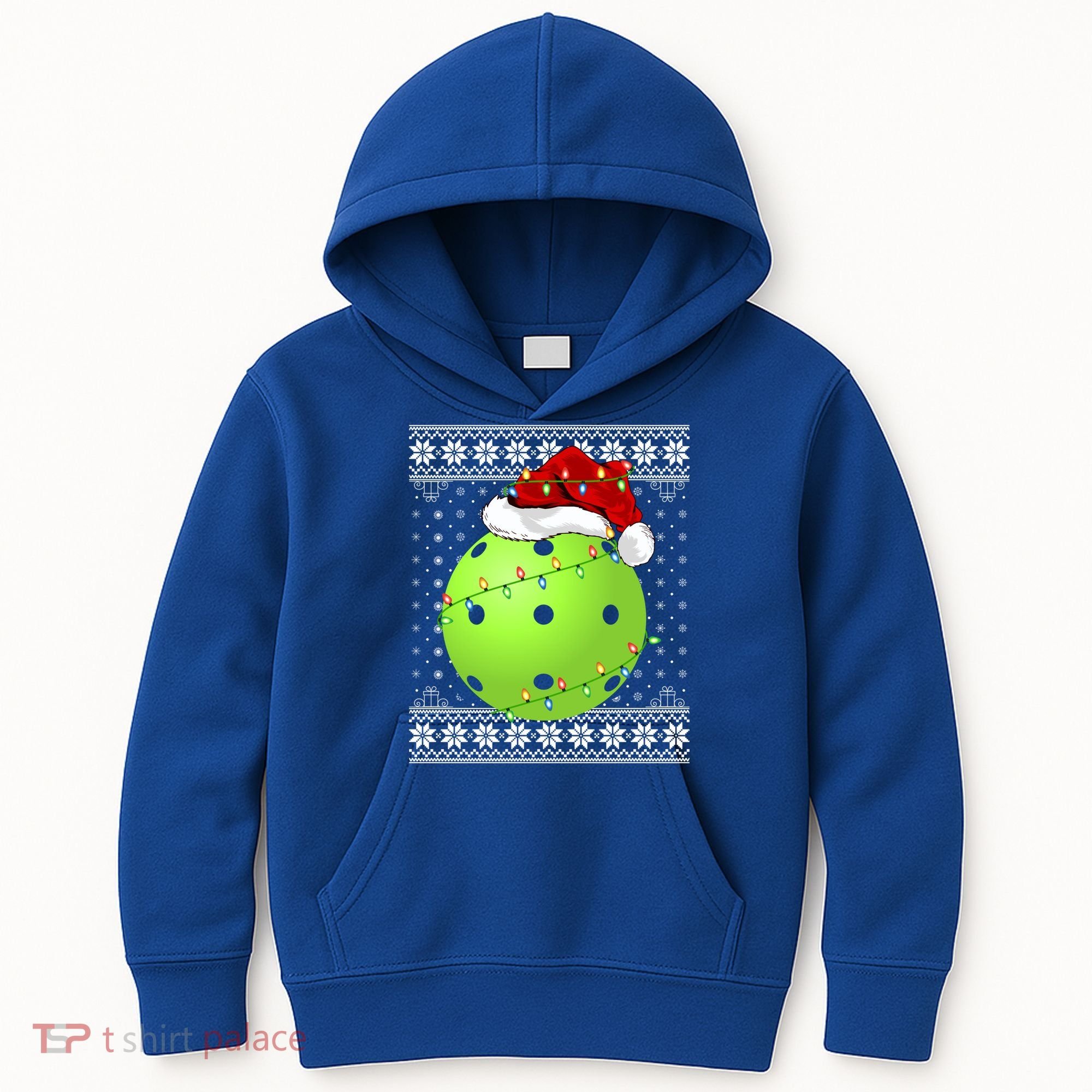 Pickleball Ugly Sweater Santa Lighting Pickleball Christmas Gift Kids Hoodie