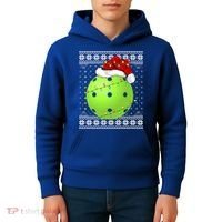 Pickleball Ugly Sweater Santa Lighting Pickleball Christmas Gift Kids Hoodie thumb 4