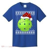 Pickleball Ugly Sweater Santa Lighting Pickleball Christmas Gift Kids T-Shirt thumb 0