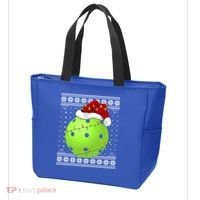 Pickleball Ugly Sweater Santa Lighting Pickleball Christmas Gift Tote Bag thumb 3