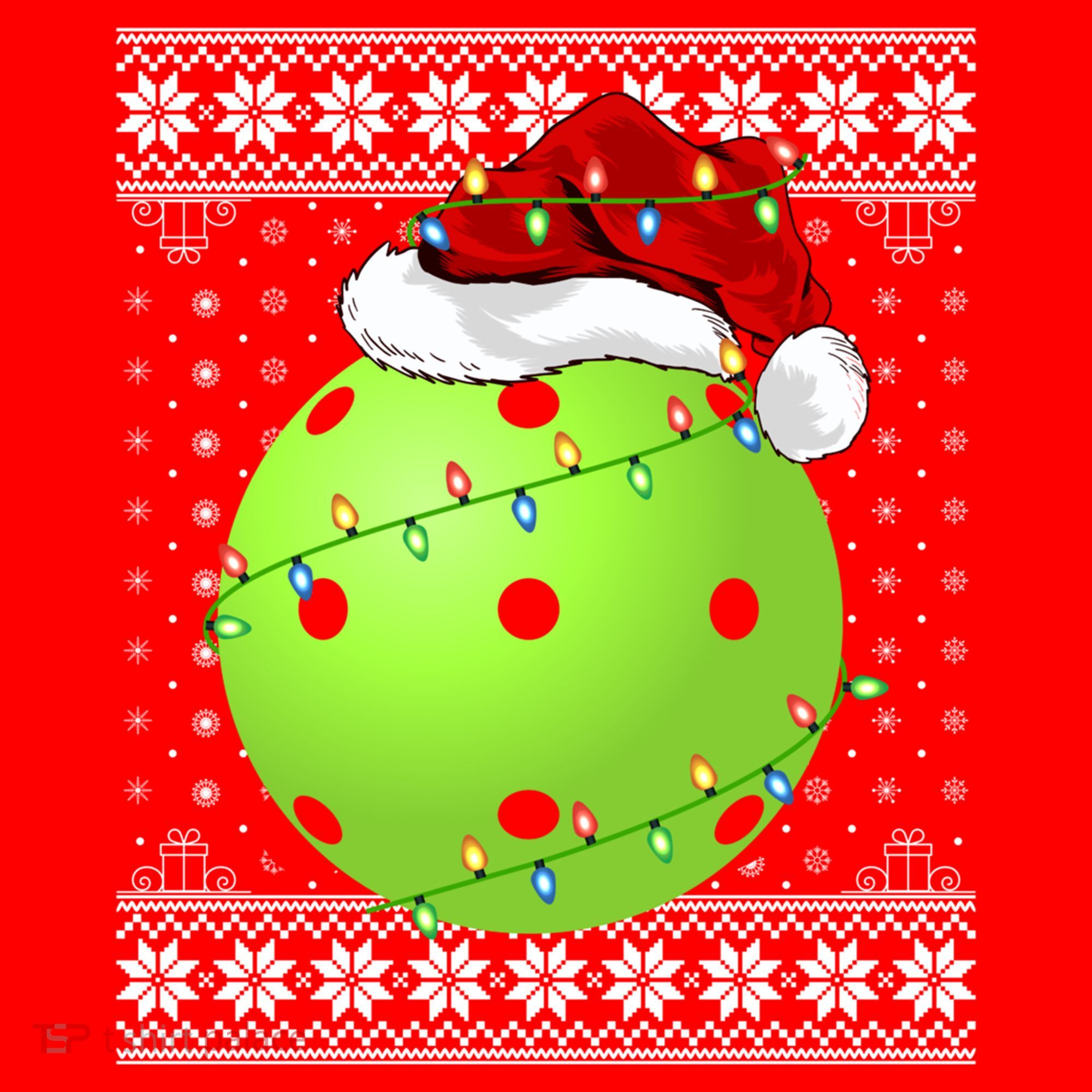 Pickleball Ugly Sweater Santa Lighting Pickleball Christmas Gift Santa Hat