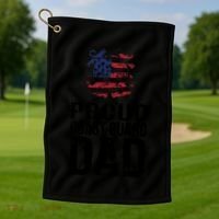 Proud U S Coast Guard Dad Cool Gift Cute Gift Golf Towel thumb 1