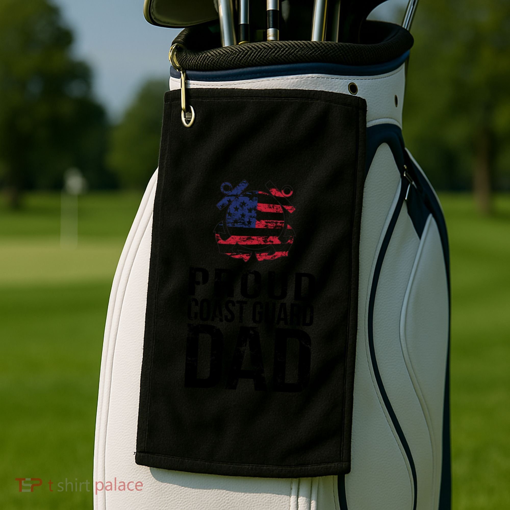 Proud U S Coast Guard Dad Cool Gift Cute Gift Golf Towel