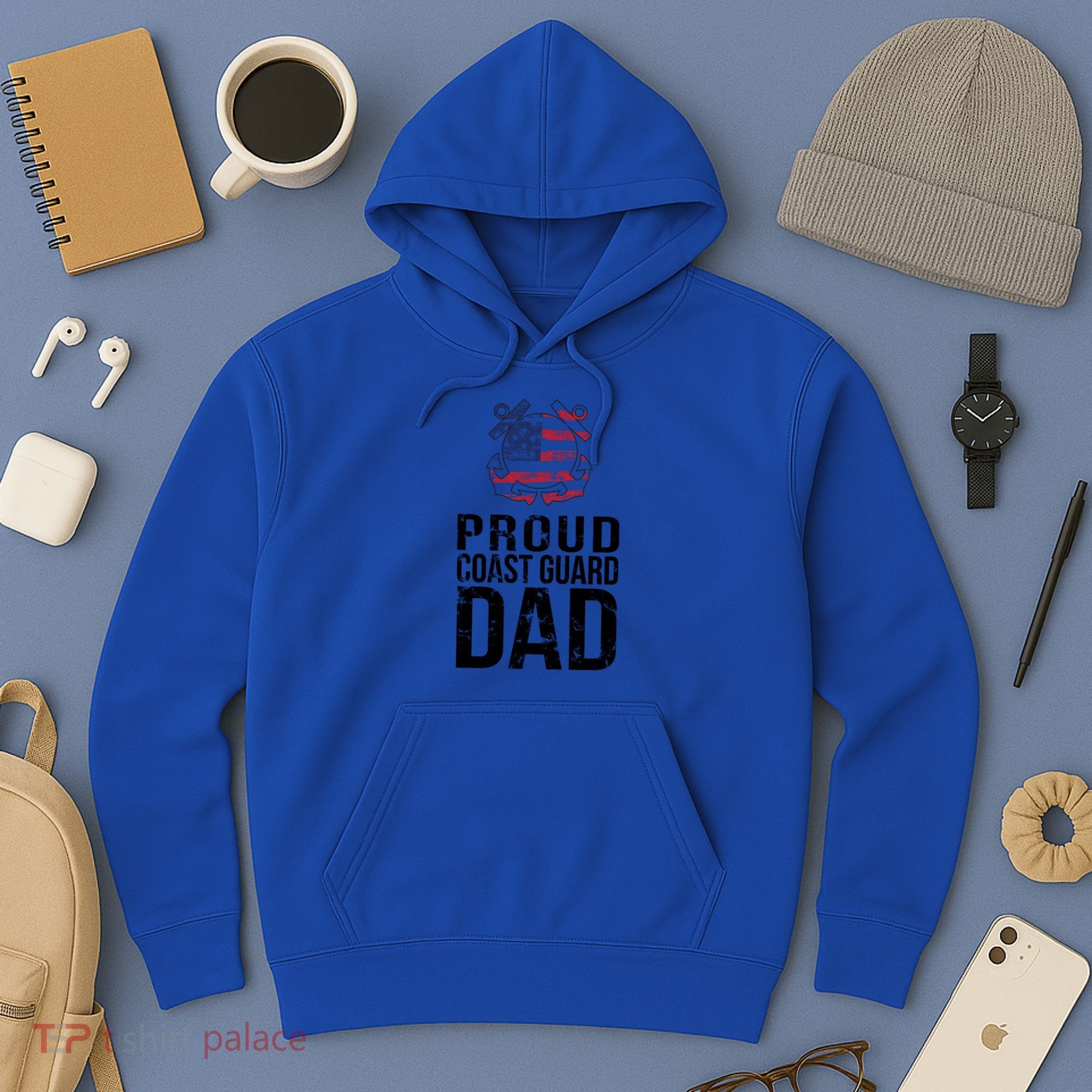 Proud U S Coast Guard Dad Cool Gift Cute Gift Hoodie