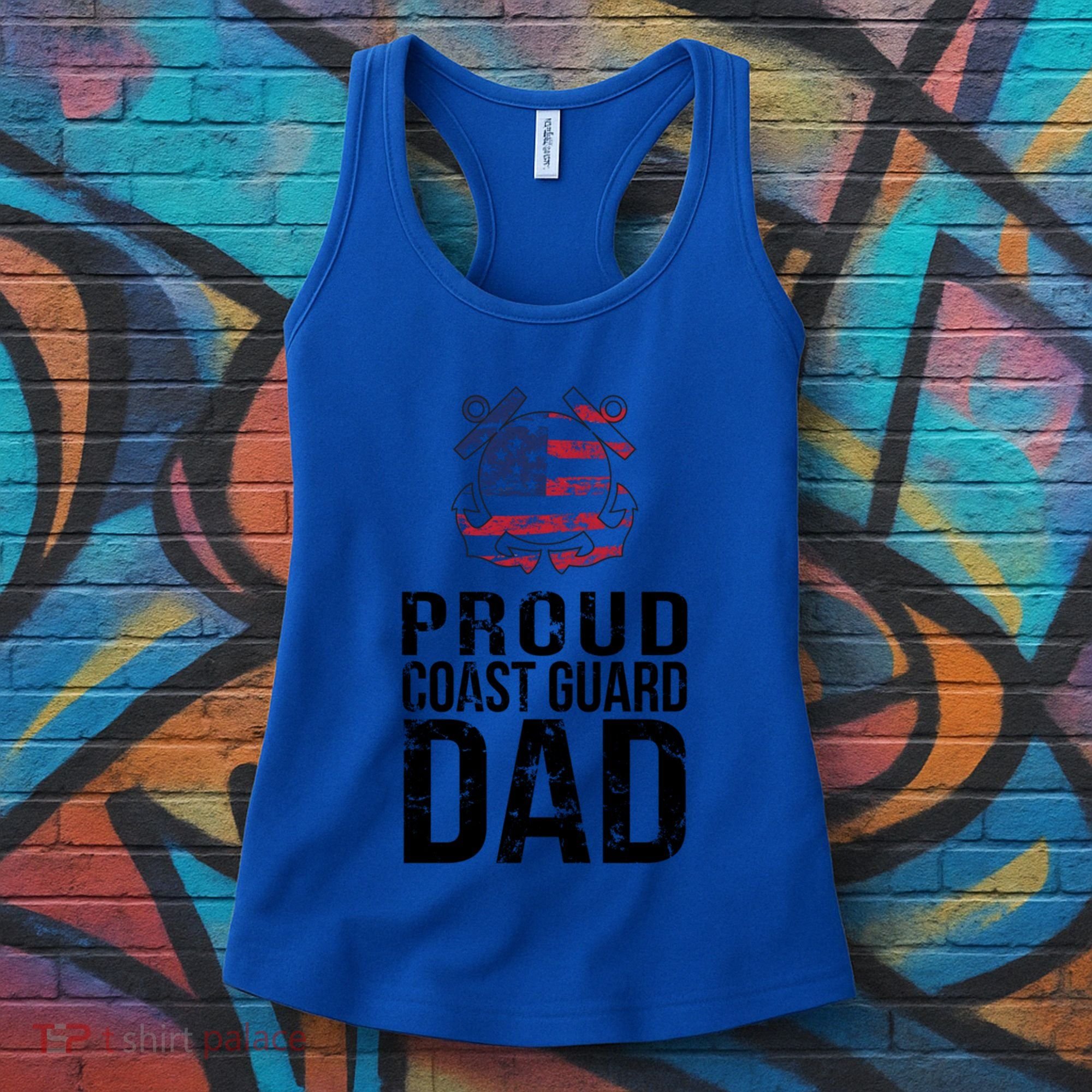 Proud U S Coast Guard Dad Cool Gift Cute Gift Women's Tank Top