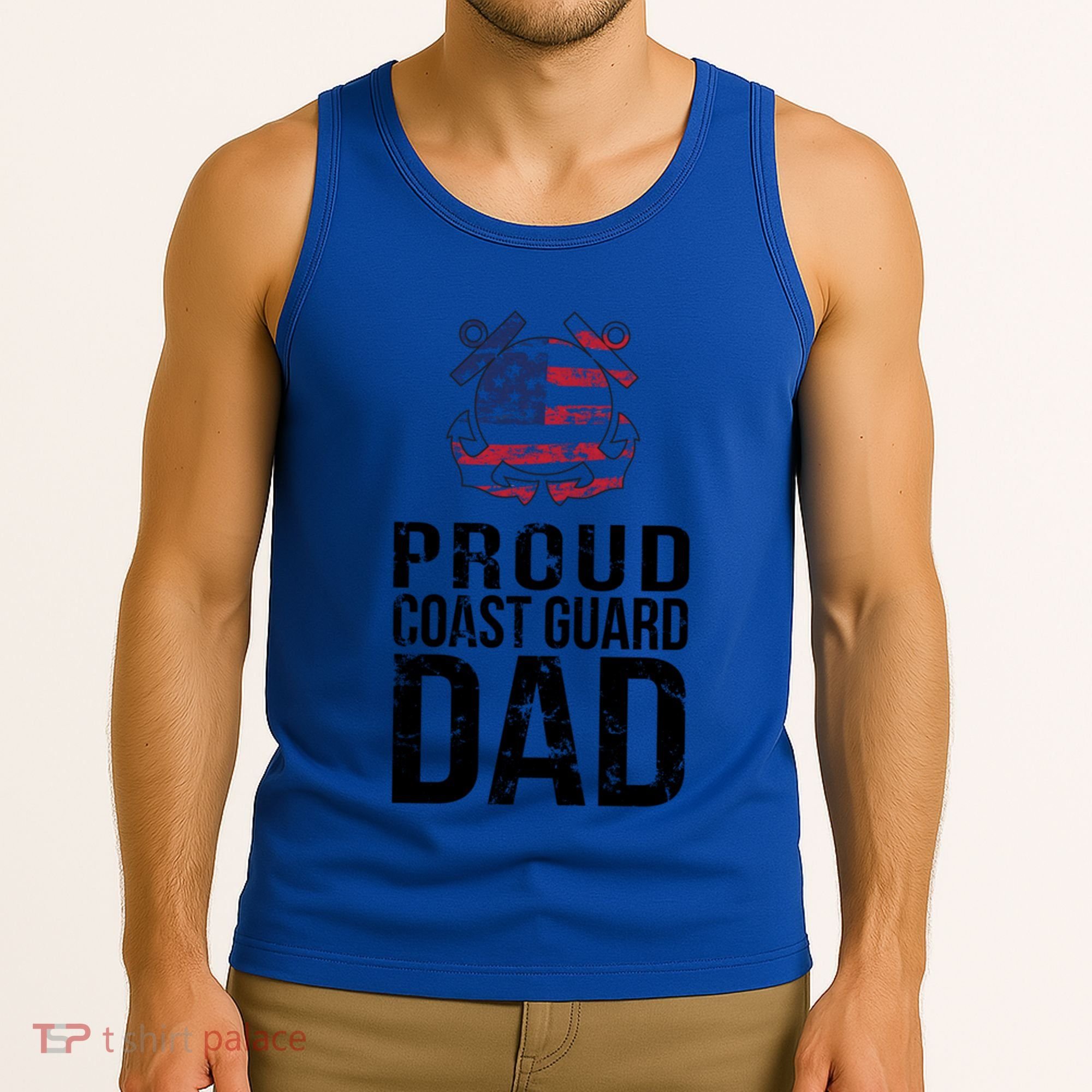 Proud U S Coast Guard Dad Cool Gift Cute Gift Tank Top