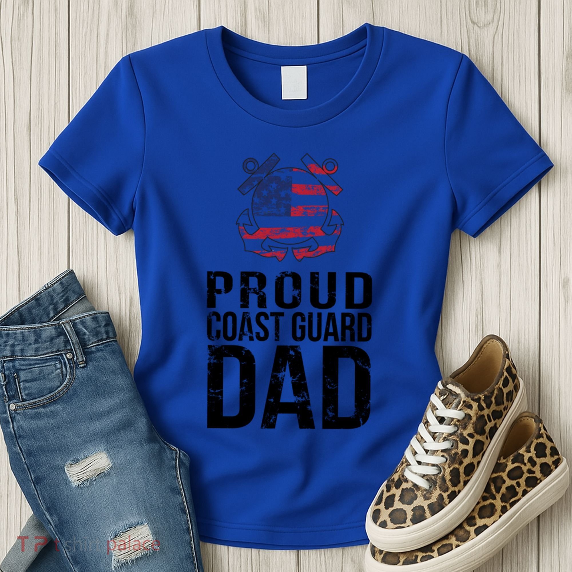 Proud U S Coast Guard Dad Cool Gift Cute Gift Women's T-Shirt