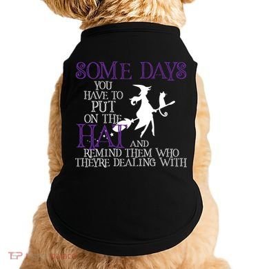 Put On The Hat Funny Witch Halloween Doggie Tank