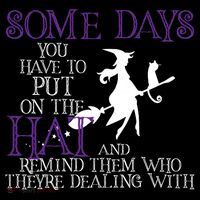Put On The Hat Funny Witch Halloween Button thumb 1