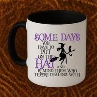 Put On The Hat Funny Witch Halloween Coffee Mug thumb 2