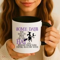 Put On The Hat Funny Witch Halloween Coffee Mug thumb 3