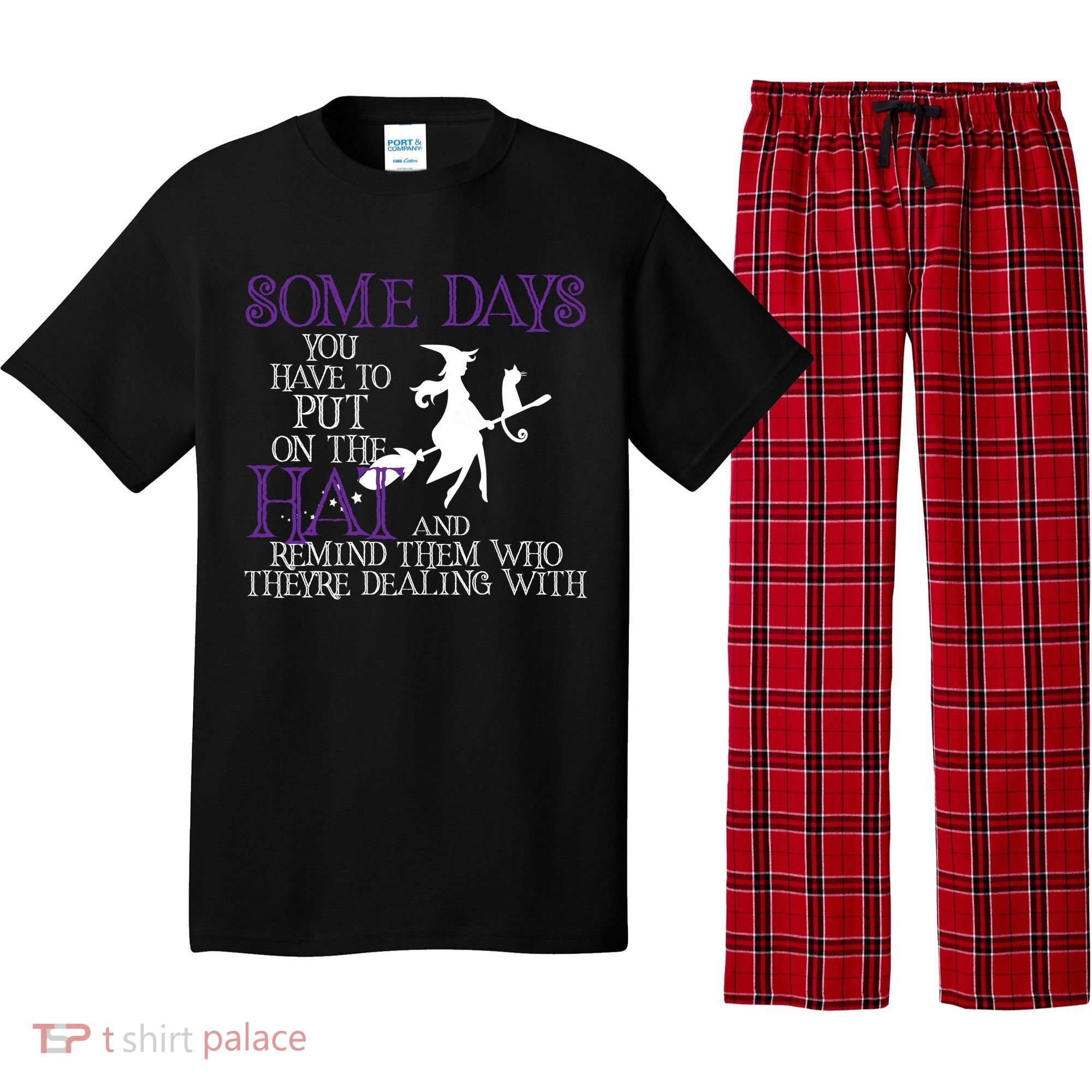 Put On The Hat Funny Witch Halloween Pajama Set