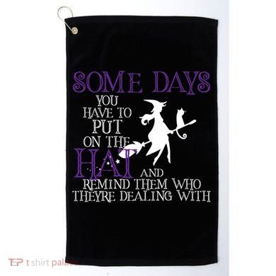 Put On The Hat Funny Witch Halloween Golf Towel