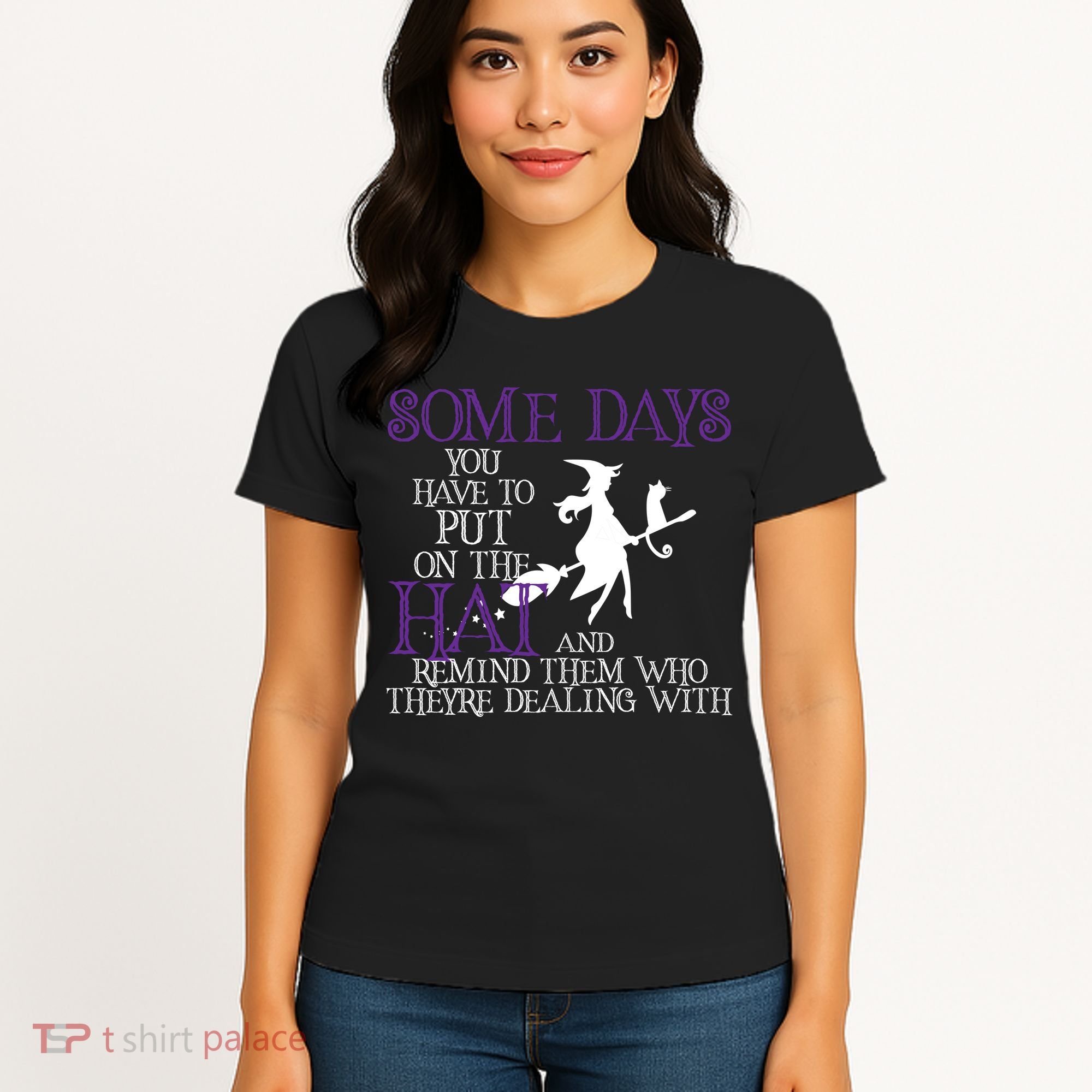 Put On The Hat Funny Witch Halloween Women's T-Shirt
