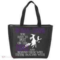 Put On The Hat Funny Witch Halloween Tote Bag thumb 0