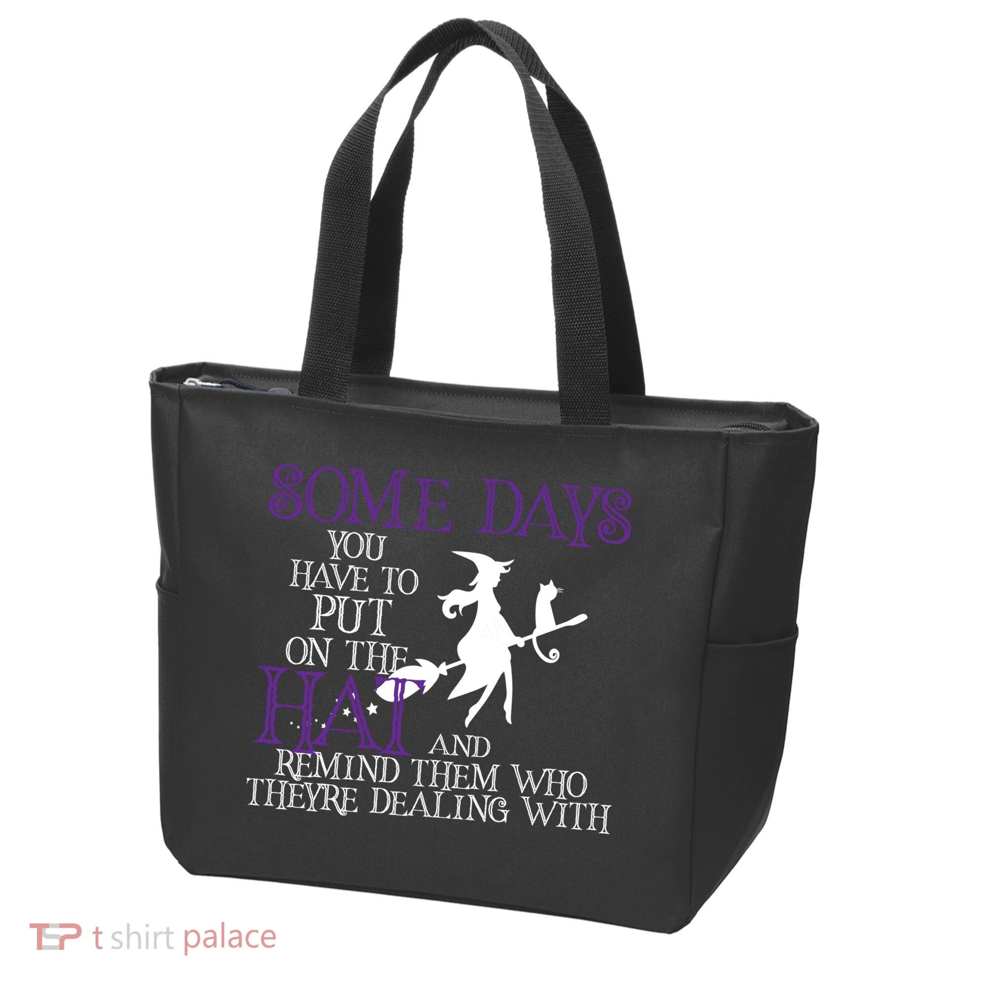 Put On The Hat Funny Witch Halloween Tote Bag