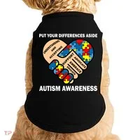 Put Your Differences Aside Autism Awareness Doggie Tank thumb 0