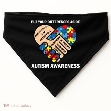 Put Your Differences Aside Autism Awareness USA-Made Doggie Bandana