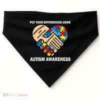 Put Your Differences Aside Autism Awareness USA-Made Doggie Bandana thumb 0