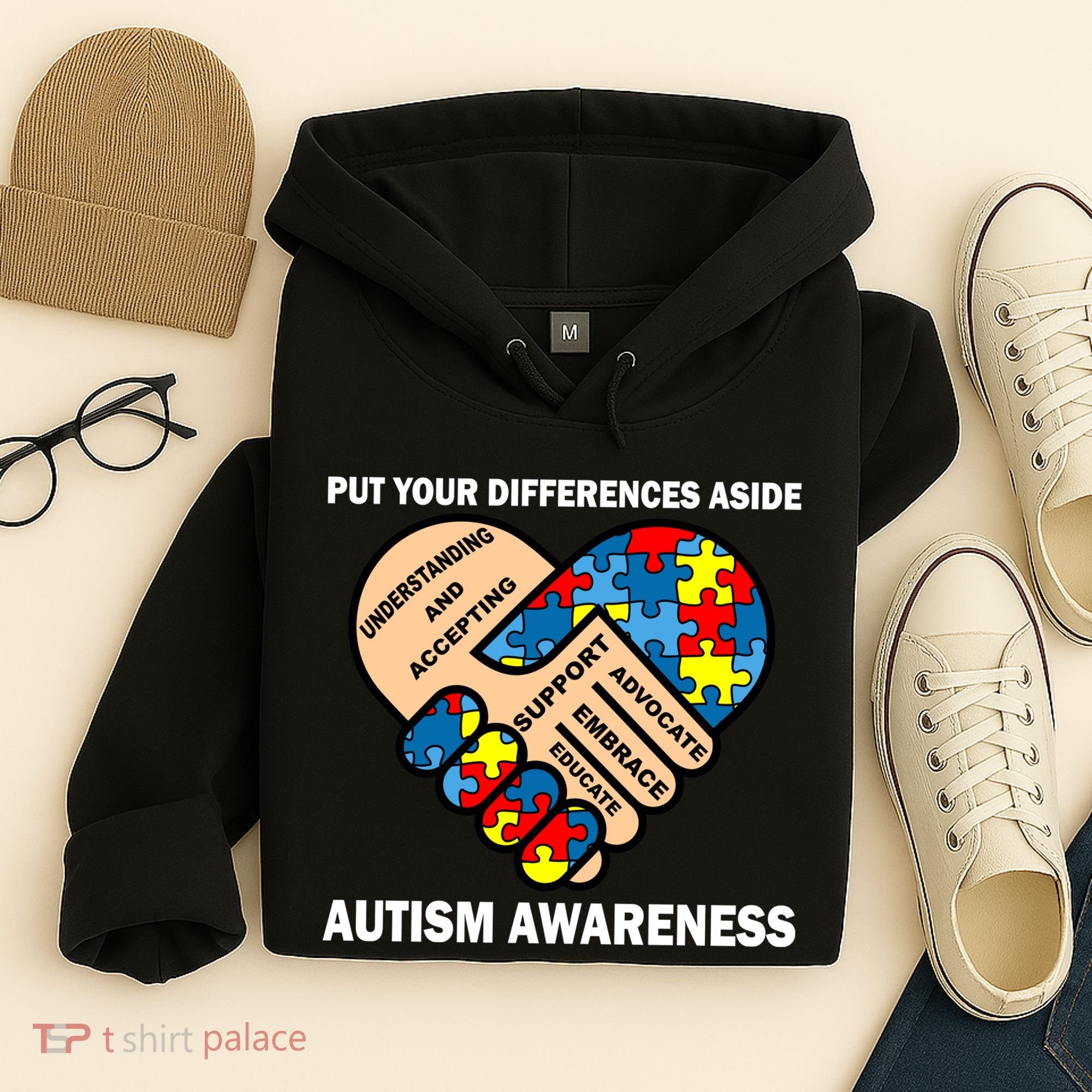 Put Your Differences Aside Autism Awareness Hoodie