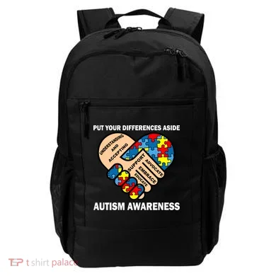 Put Your Differences Aside Autism Awareness Backpack